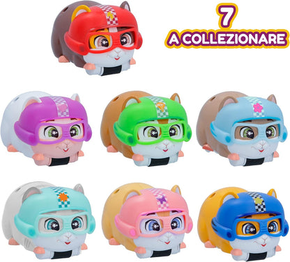 LOOPERS IMC Toys Hammies Cookie Hamster, interactief verzamelvoertuig met schakeling, die in en uit het wiel loopt, speelgoed en spel voor jongens en meisjes vanaf 3 jaar
