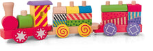 Woodyland 35 x 9 cm Didactic Toys Small Stacking Train with Printed Blocks (17-Piece