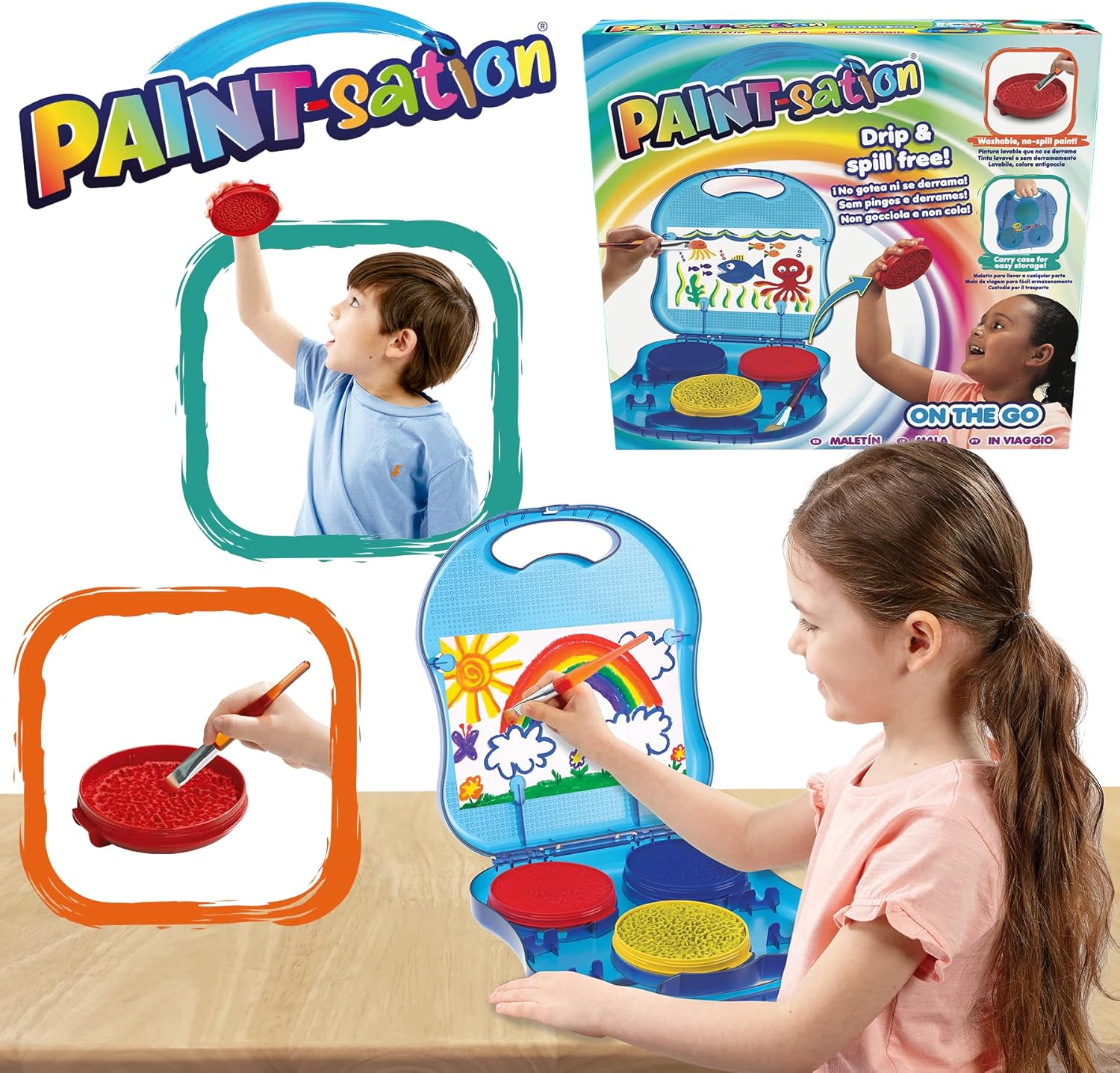 Goliath- Paintsation Pintura Que No Gotea. En maletín para Llevar a Cualquier Parte. Incluye Arte niñas. A Partir de 3 años. Actividades Creativas, Multicolor (920869