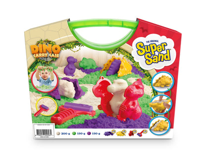 Super Sand Goliath, Colorful Sand and Dinosaur Sculpture Case for Children Ages Three and Above - No Dry and No Dirty Sand