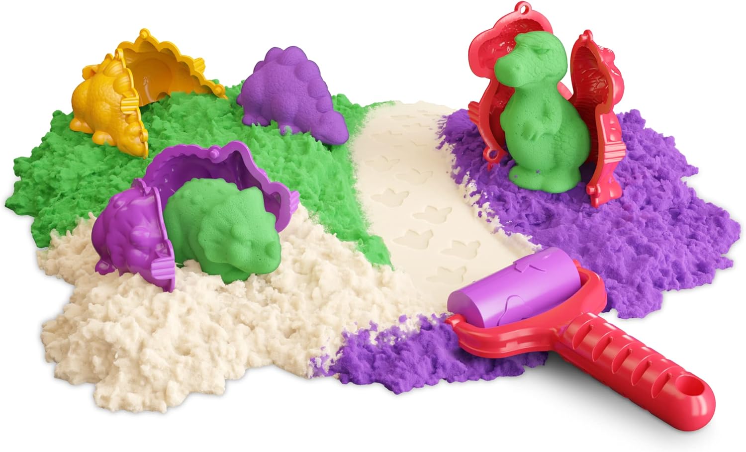 Super Sand Goliath, Colorful Sand and Dinosaur Sculpture Case for Children Ages Three and Above - No Dry and No Dirty Sand
