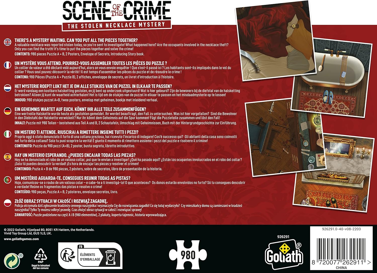 Scene of the Crime: The Stolen Necklace Mystery | 2-in-1 Jigsaw Puzzle with a Hidden Reveal! | Put the Pieces Together to Solve the Mystery | Ages 14+