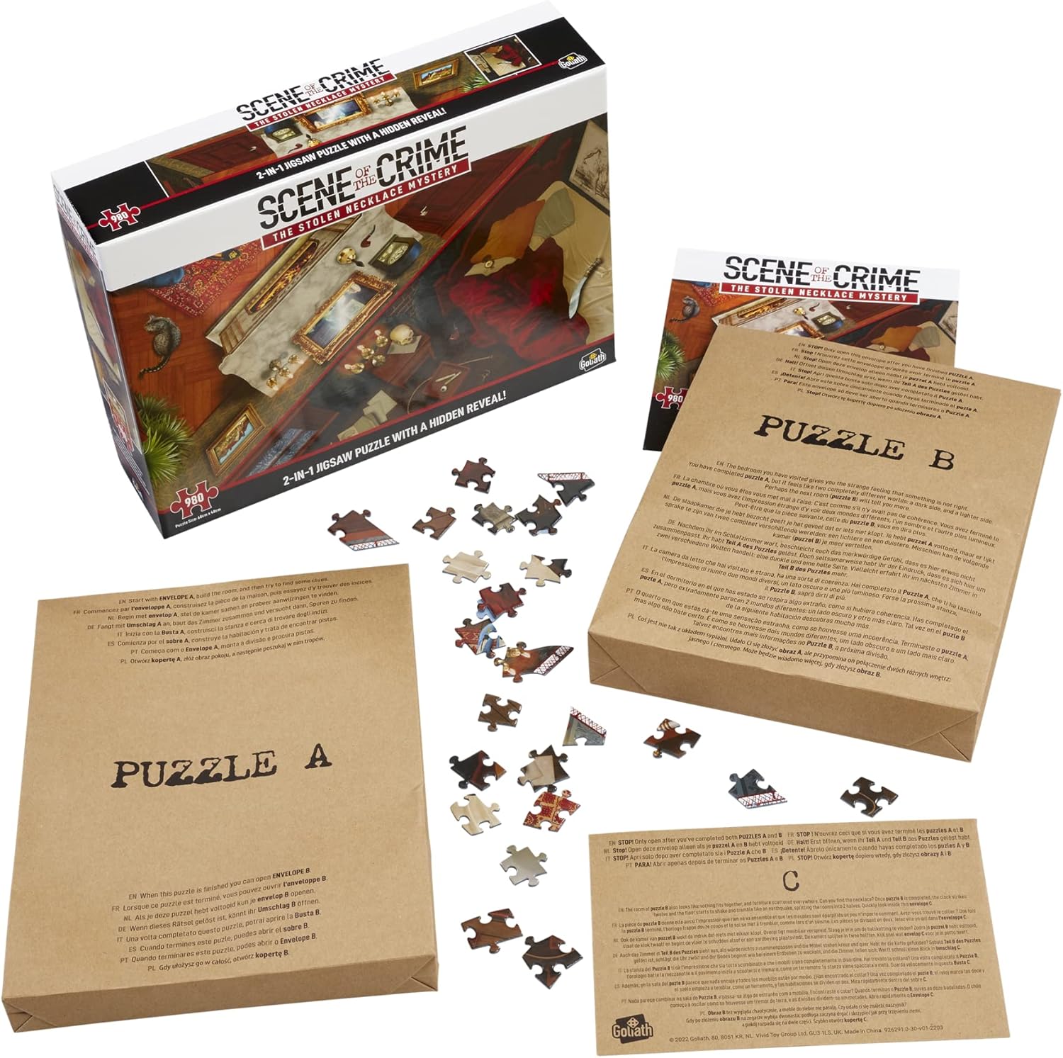 Scene of the Crime: The Stolen Necklace Mystery | 2-in-1 Jigsaw Puzzle with a Hidden Reveal! | Put the Pieces Together to Solve the Mystery | Ages 14+