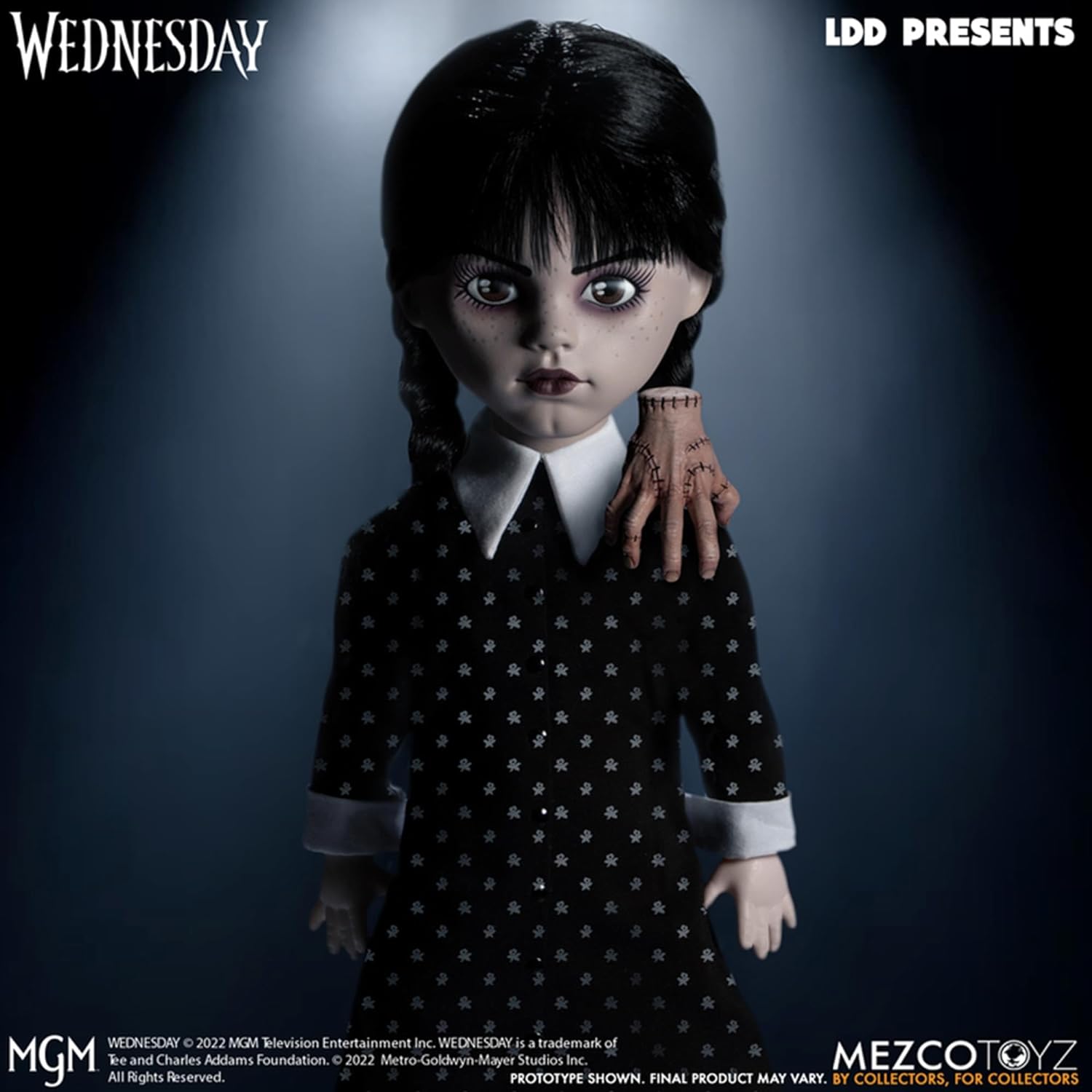 Mezco LDD Presents Wednesday Doll Black/White, 100% Plastic, Gift Boxed
