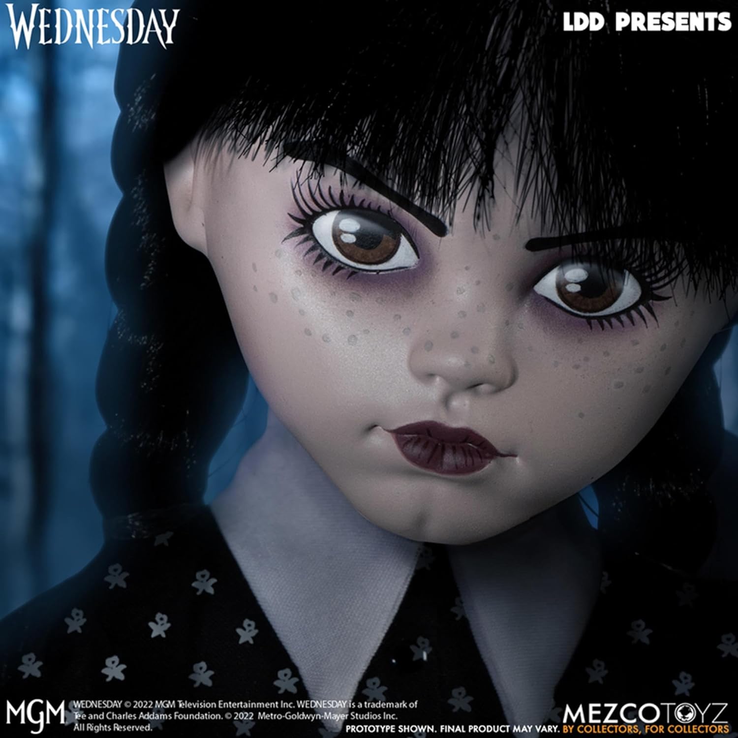 Mezco LDD Presents Wednesday Doll Black/White, 100% Plastic, Gift Boxed