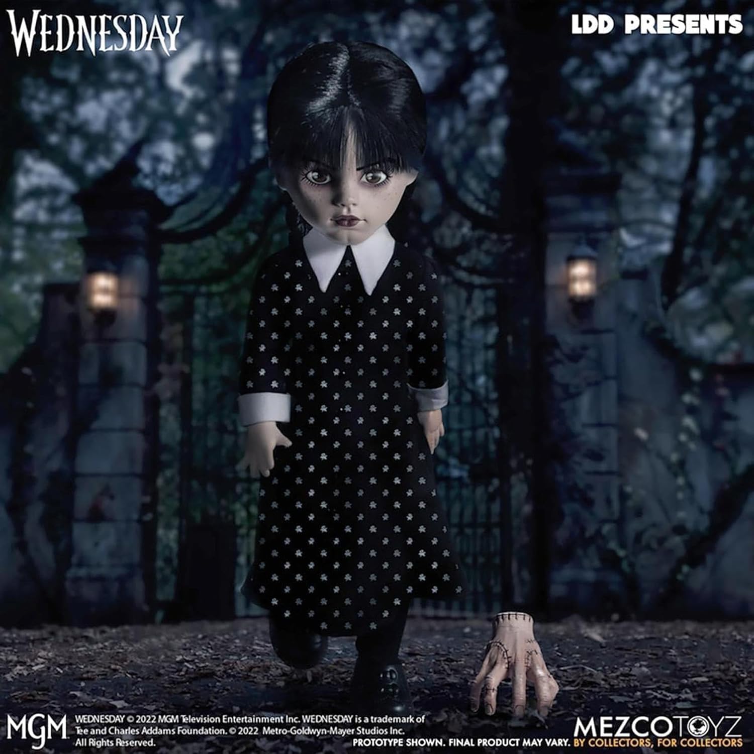 Mezco LDD Presents Wednesday Doll Black/White, 100% Plastic, Gift Boxed