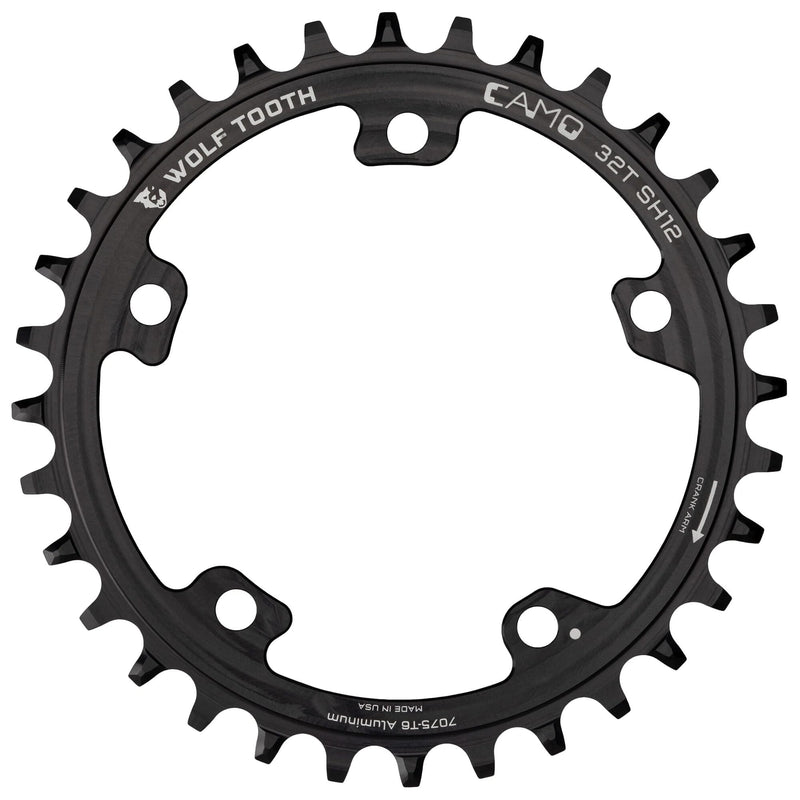 Wolf Tooth CAMO Round Chainring for 12 Speed Shimano Hyperglide Drop Stop ST 32T