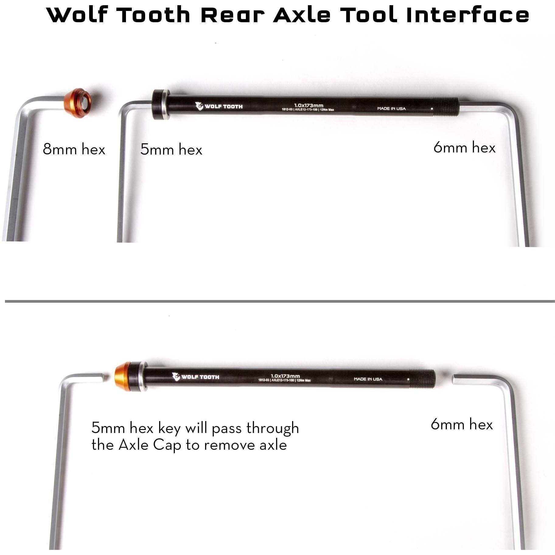 Wolf Tooth Rear Thru Axle For X-12 Black 165mm