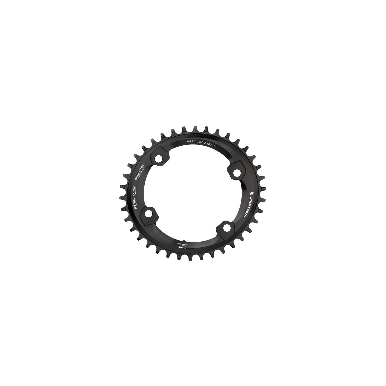Wolf Tooth Elliptical 110 BCD 4 Bolt Chainring for Shimano GRX Drop Stop B 38T