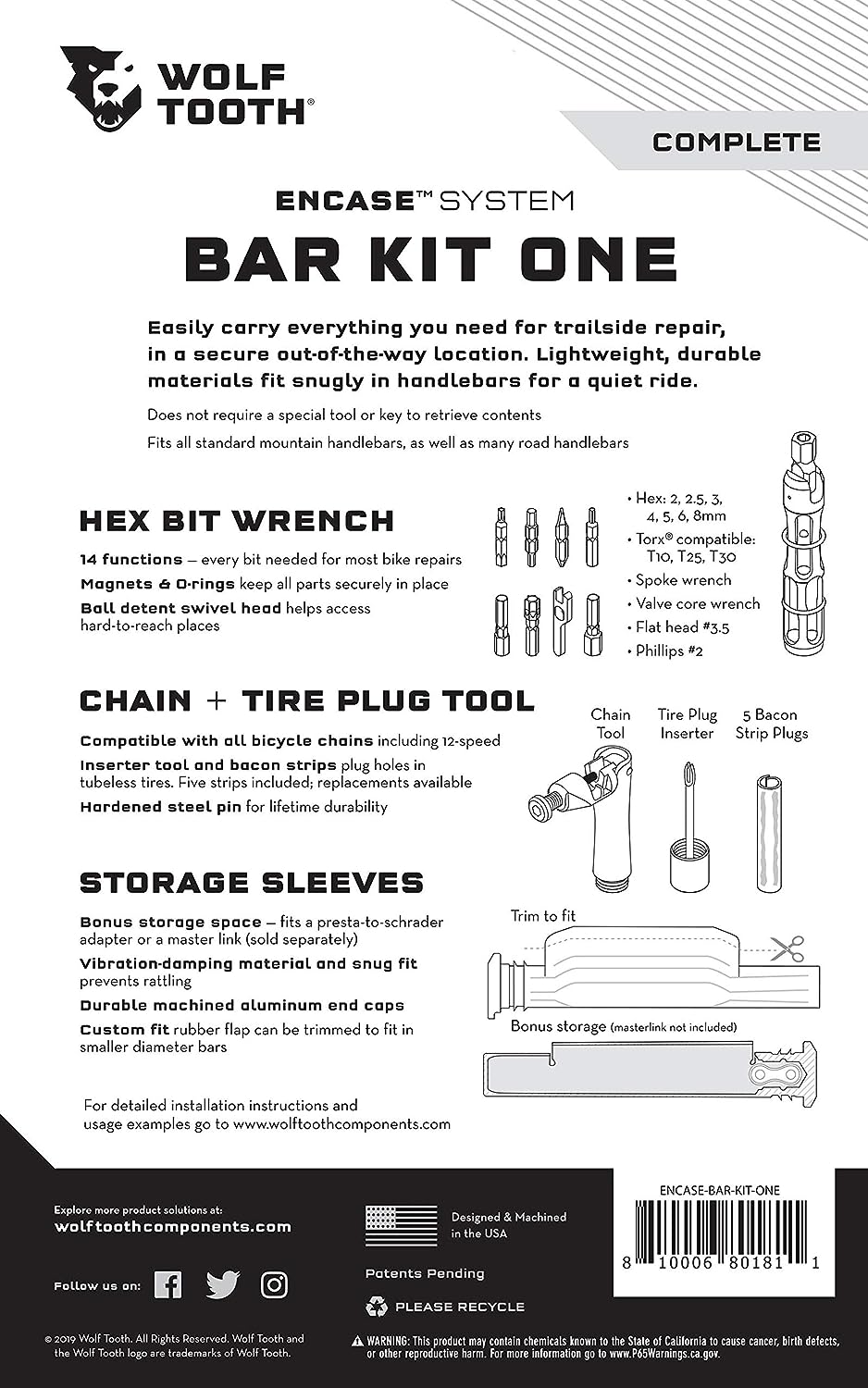 Wolf Tooth Components EnCase Tool System