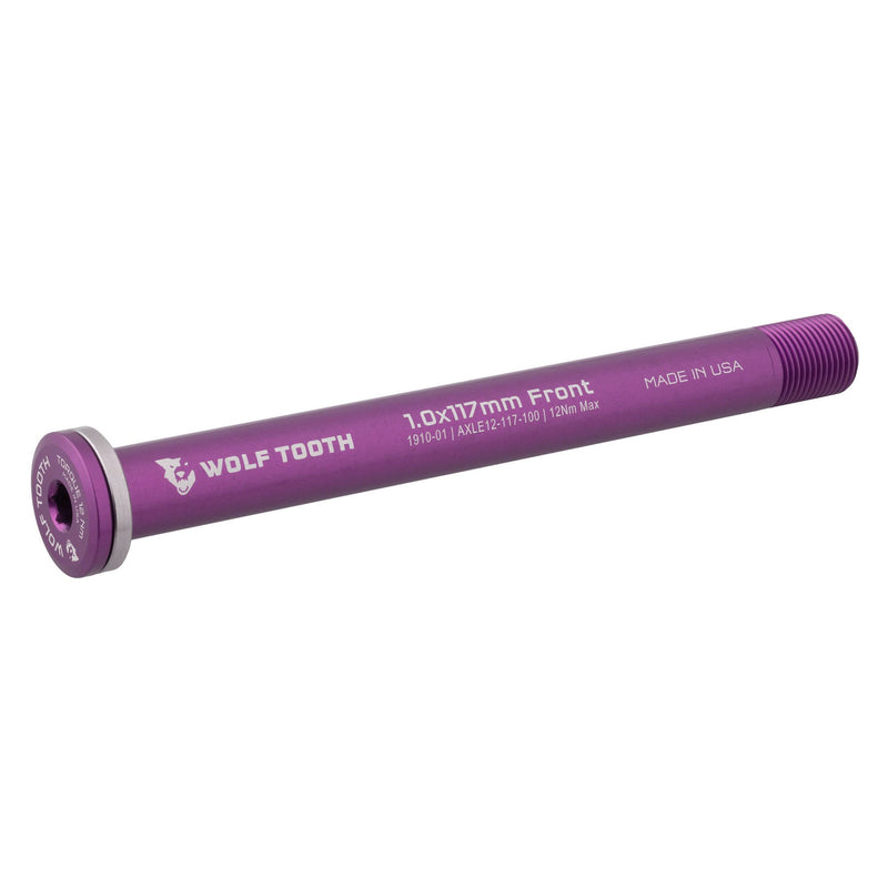 Wolf Tooth Axle for Road Forks Purple 12mm - 1.0x117mm