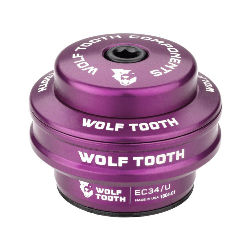 Wolf Tooth Performance EC34/28.6 Upper Headset 16mm Stack Purple | Lightweight Aluminium Headset Stainless Steel Bearings Wide Colour Range