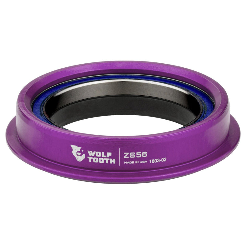 Wolf Tooth Performance ZS56/40 Lower Headset Purple | Lightweight Aluminium Headset Stainless Steel Bearings Wide Colour Range