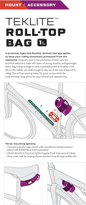 Wolf Tooth Components Teklite Roll Top Bag + Adapter Plate