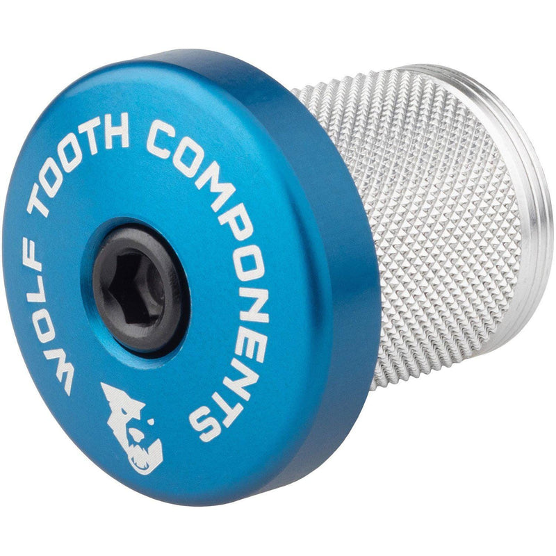 Wolf Tooth Compression Plug with Integrated Spacer Stem Cap Blue 5mm