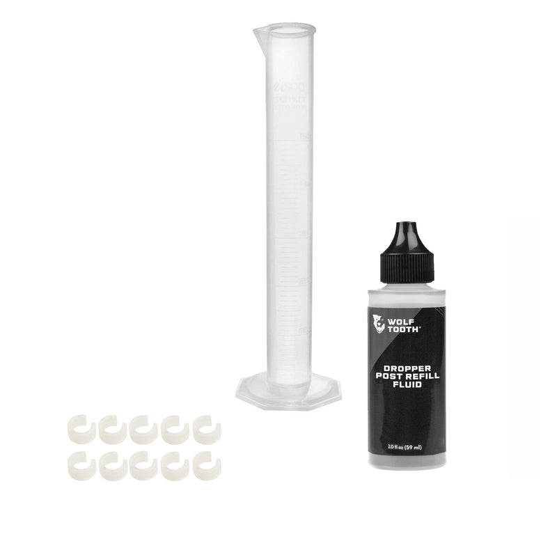 Wolf Tooth Resolve Dropper Travel Adjustment Spacers White Spacer + Fluid Kit