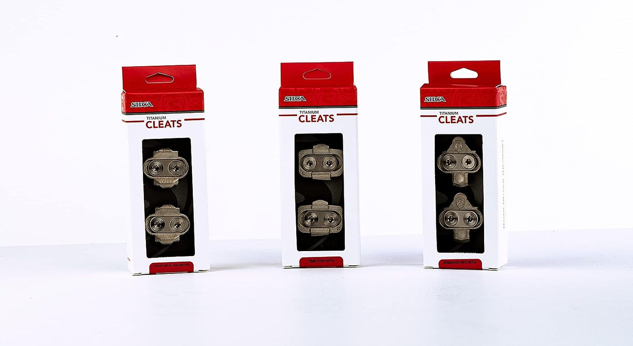SILCA Kit tacchette Ti stampate in 3D | Pedali Shimano SPD | 1 coppia con viti e piastre in titanio