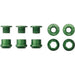 Wolf Tooth Chainring Bolts and Nuts for 1x - Set of 5 Green M8 x.75 x 5