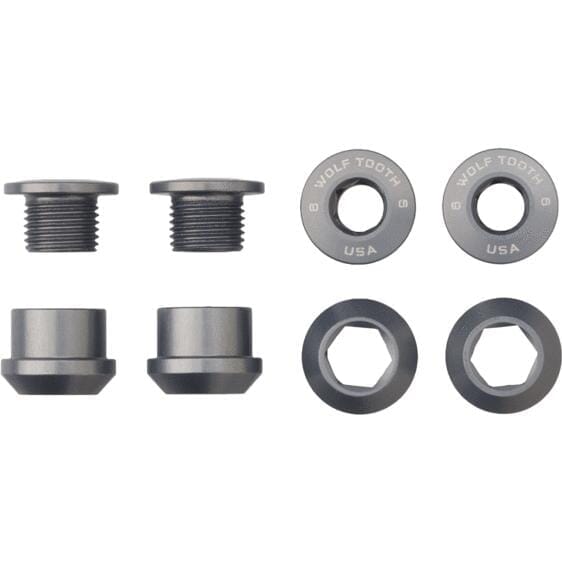 Wolf Tooth Components Set of 4 Chainring Bolts+Nuts for Single-Ring (1X) Drivetrains