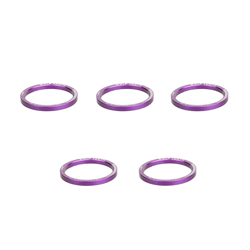 Wolf Tooth Precision Headset Spacers - 5 Pack Purple 3mm