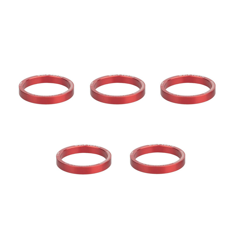 Wolf Tooth Precision Headset Spacers - 5 Pack Red 5mm