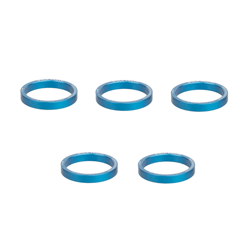 Wolf Tooth Precision Headset Spacers - 5 Pack Blue 5mm