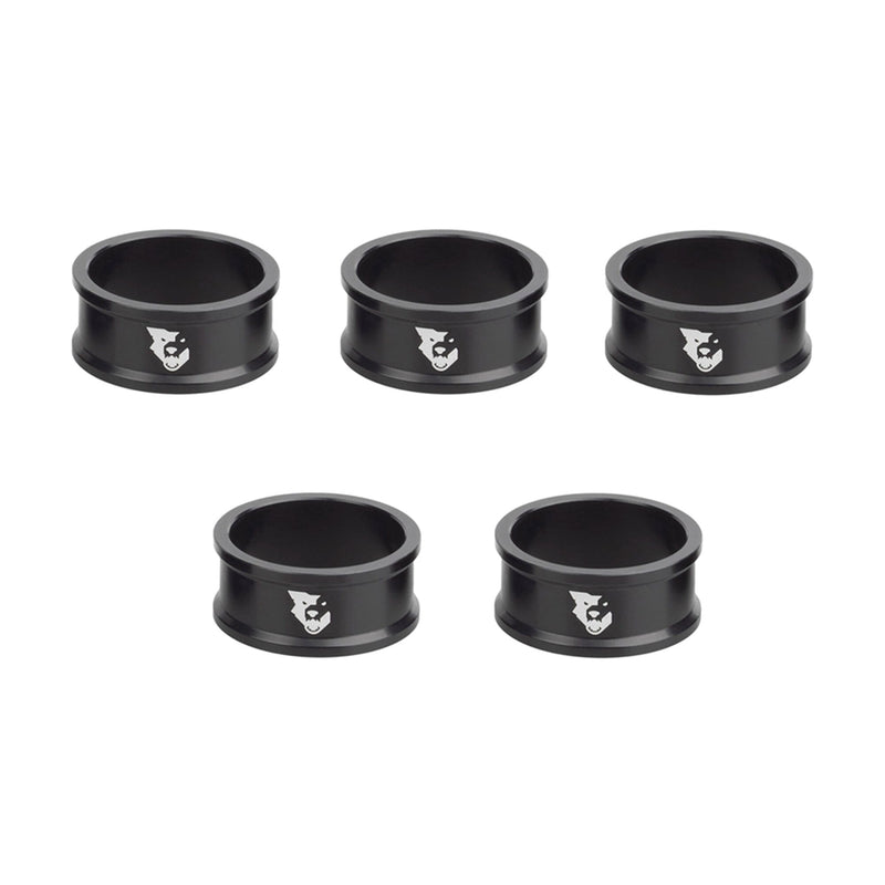 Wolf Tooth Precision Headset Spacers - 5 Pack Black 15mm