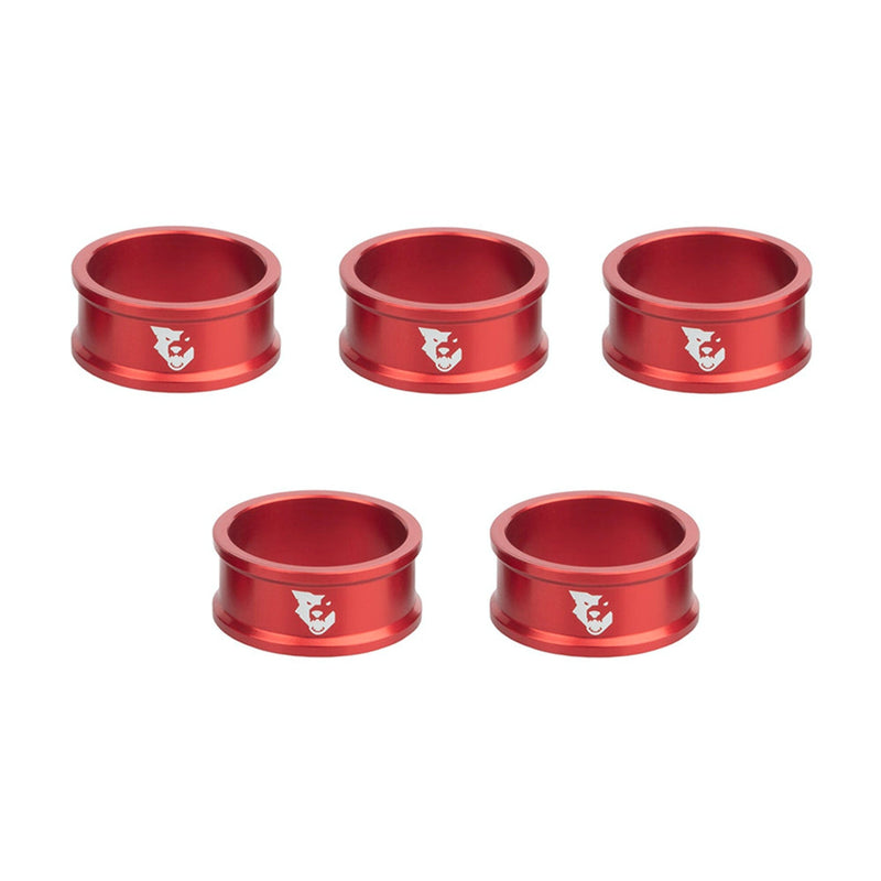 Wolf Tooth Precision Headset Spacers - 5 Pack Red 15mm
