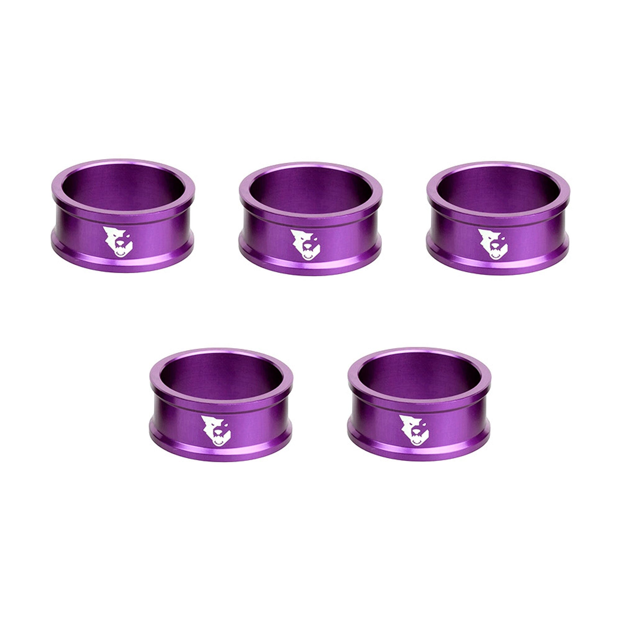 Wolf Tooth Precision Headset Spacers - 5 Pack Purple 15mm