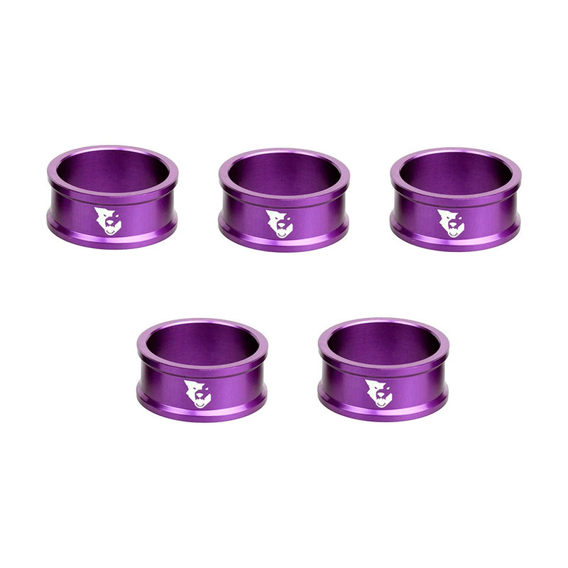 Wolf Tooth Precision Headset Spacers - 5 Pack Purple 15mm