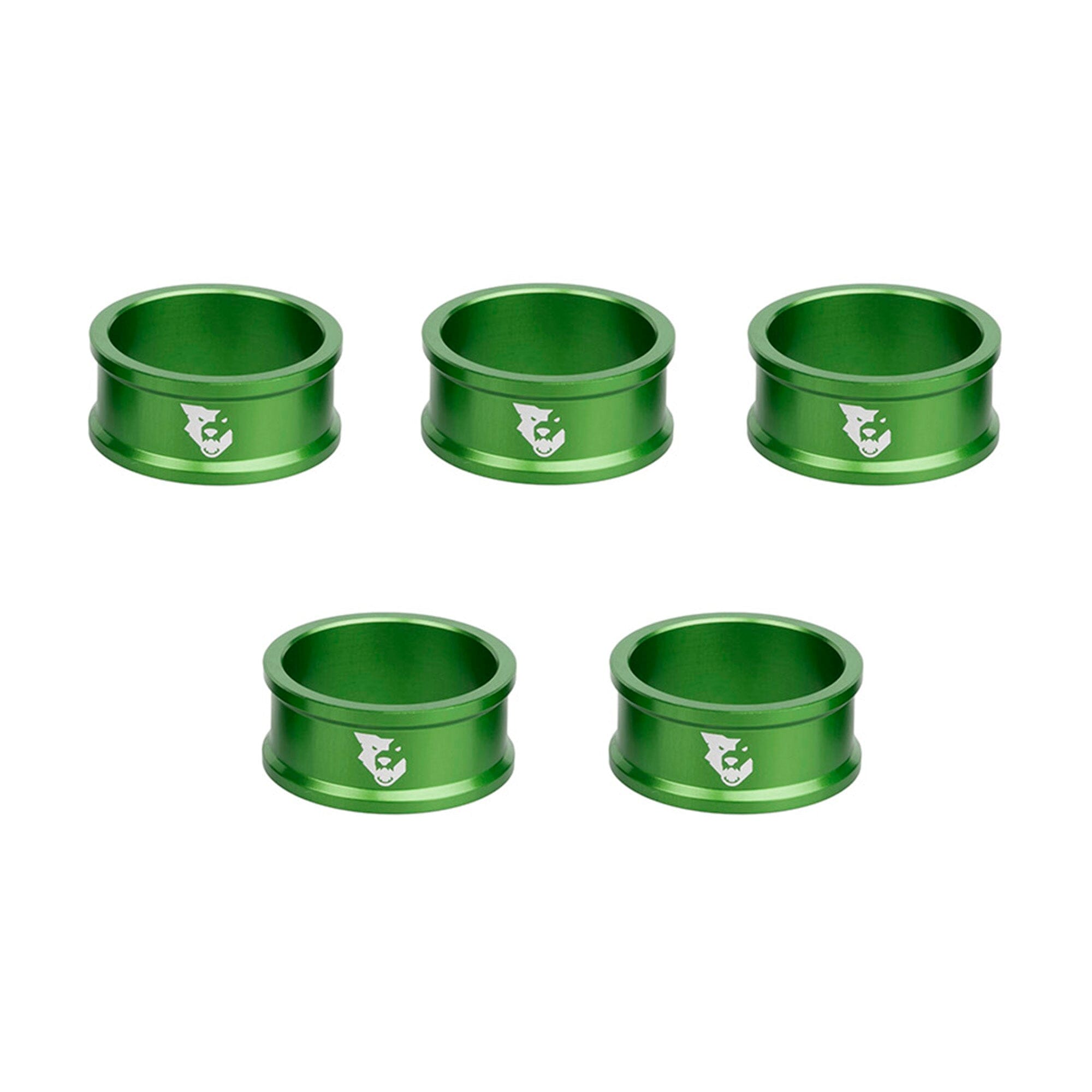 Wolf Dooth Components - Separador de auriculares (5 unidades, 15 mm), color verde