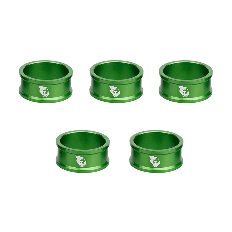 Wolf Dooth Components - Separador de auriculares (5 unidades, 15 mm), color verde