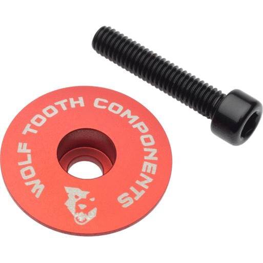 Wolf Tooth Ultralight Stem Cap and Bolt Red One Size