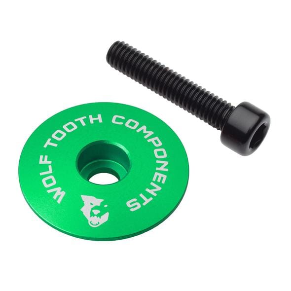 Wolf Tooth Ultralight Stem Cap and Bolt Green One Size