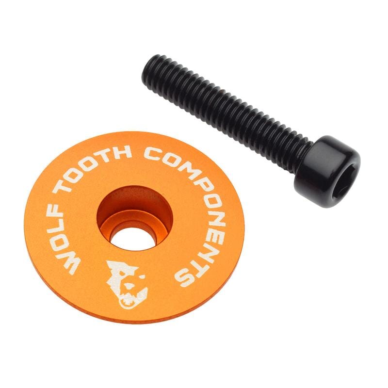 Wolf Tooth Ultralight Stem Cap and Bolt Orange One Size