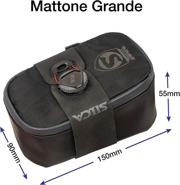 SILCA Mattone Grande | Bicycle Seat Bag secured by BOA Capture System | YKK Waterproof Zipper | 77 Cubic Centimeters of Storage Space | Bike Saddle Bag