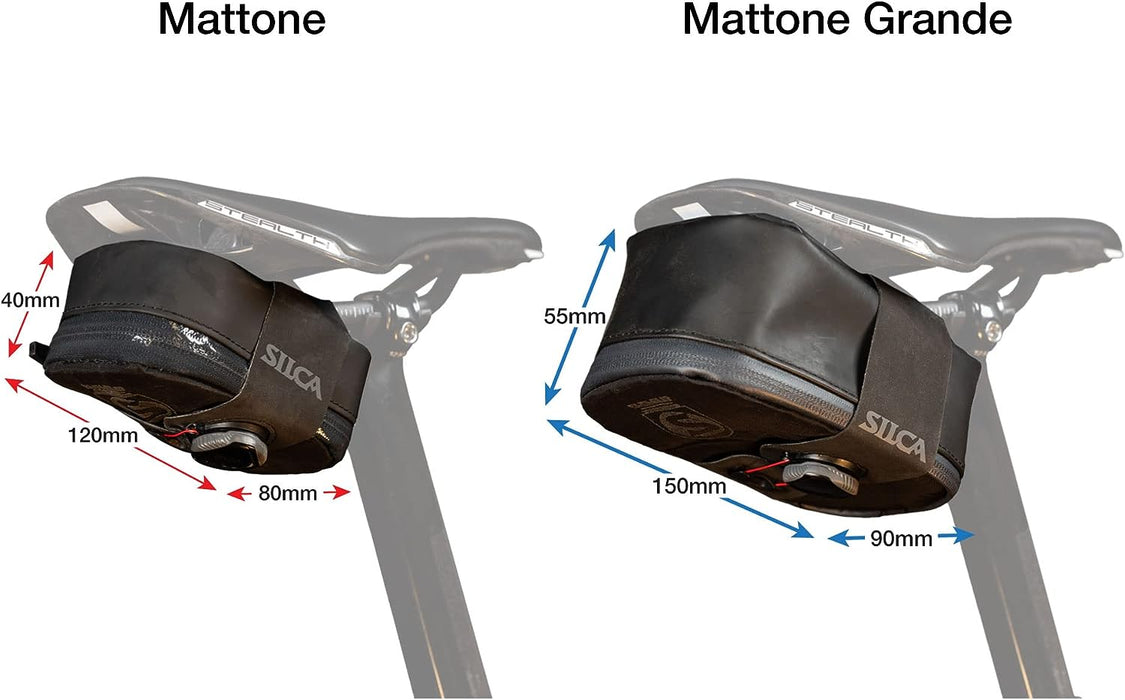 SILCA Mattone Grande | Bicycle Seat Bag secured by BOA Capture System | YKK Waterproof Zipper | 77 Cubic Centimeters of Storage Space | Bike Saddle Bag
