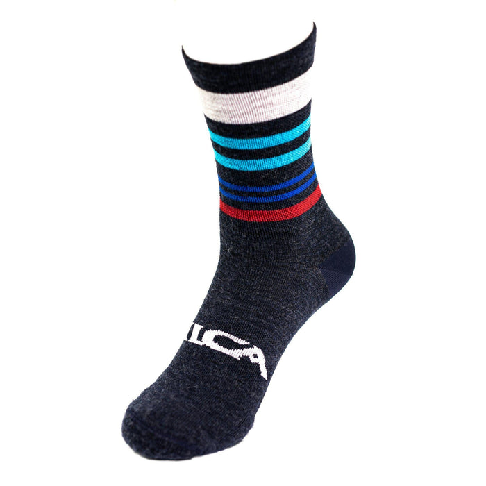Silca Winter Socks Black/Martini Stripes S/M