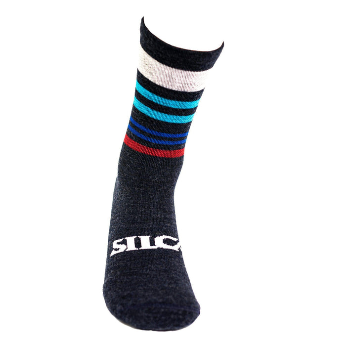 Silca Winter Socks Black/Martini Stripes S/M
