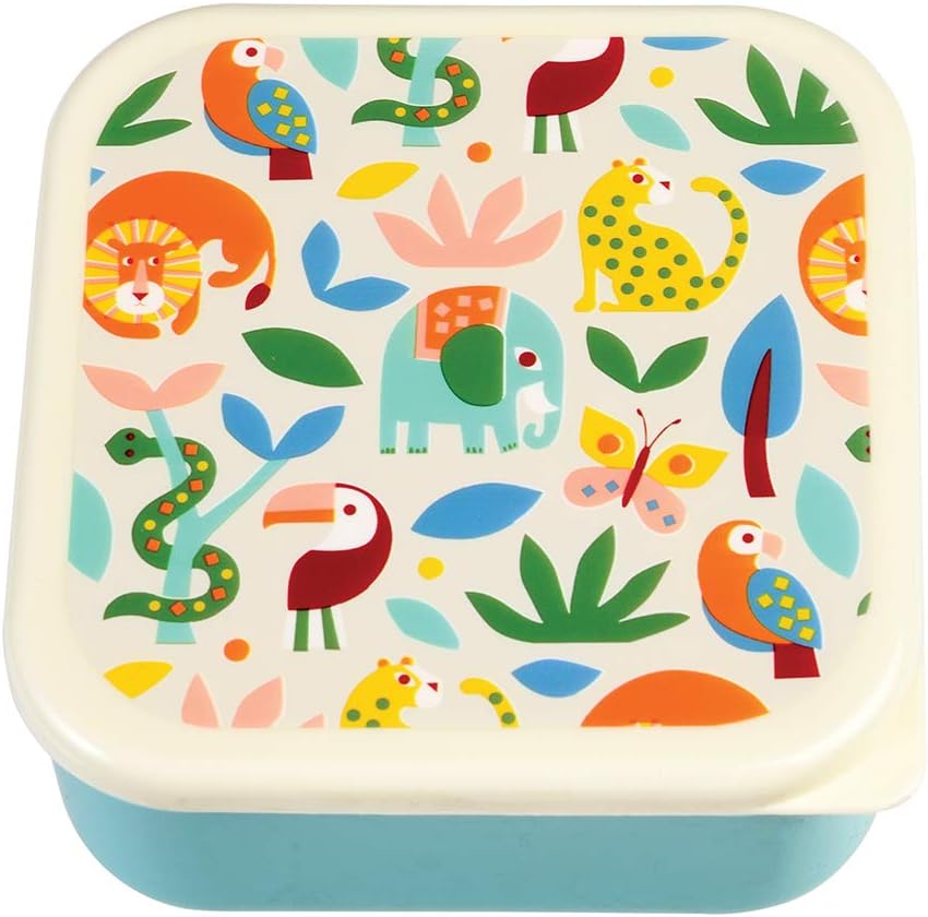 Children's Reusable BPA Free Snack Boxes (Set of 3) - Choice of Design (Wild Wonders)