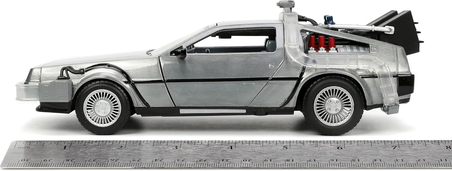 Jada Toys BTTF Part I TIME Machine W/Light 1/24 DIE-CAST Vehicle Gray