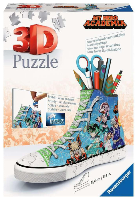 Ravensburger - Puzzle 3D Sneaker - My Hero Academia - Pot à crayons - A partir de 8 ans - 108 pièces numérotées à assembler sans colle - Accessoires inclus - 11567