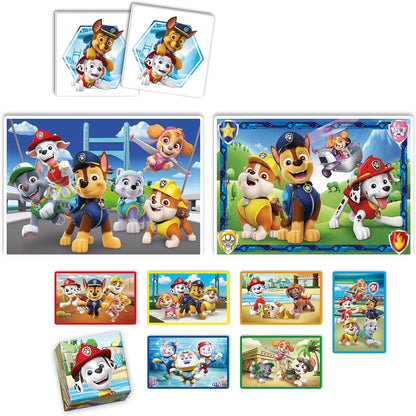Clementoni - 18291 - Edukit 4 In 1 Paw Patrol (30 And 48 Pieces Puzzle, Memo And Six Cubes), Children Jigsaw Puzzle, Memo Games, Card Games For Kids 4 Years, Made In Italy