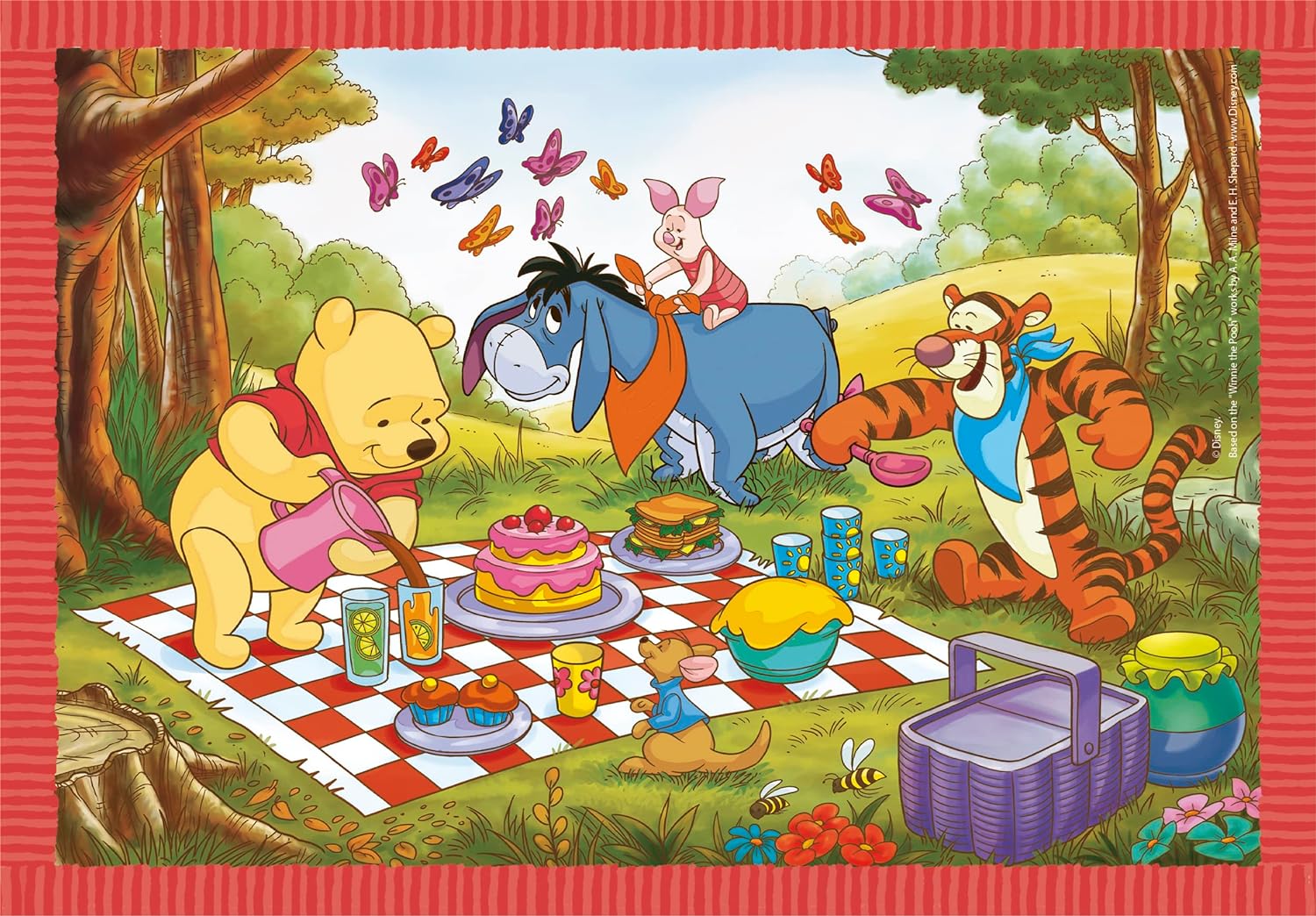 Clementoni- Disney Infantil 4 1: Puzzles de 12, 16, 20 y 24 Piezas Winnie The Pooh-Desde 3 años (21514