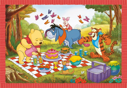 Clementoni- Disney Infantil 4 1: Puzzles de 12, 16, 20 y 24 Piezas Winnie The Pooh-Desde 3 años (21514