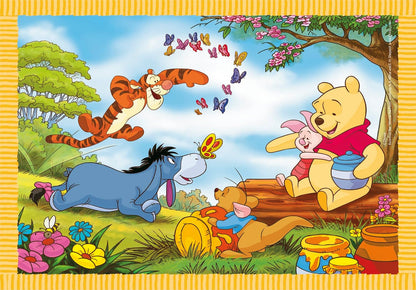 Clementoni- Disney Infantil 4 1: Puzzles de 12, 16, 20 y 24 Piezas Winnie The Pooh-Desde 3 años (21514