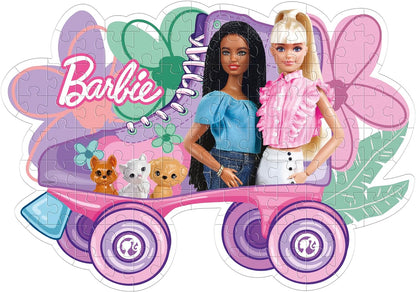 Clementoni 27164 Barbie Supercolor Shaped Barbie-104 Pieces-Jigsaw Puzzle for Kids Age 6-Made in Italy