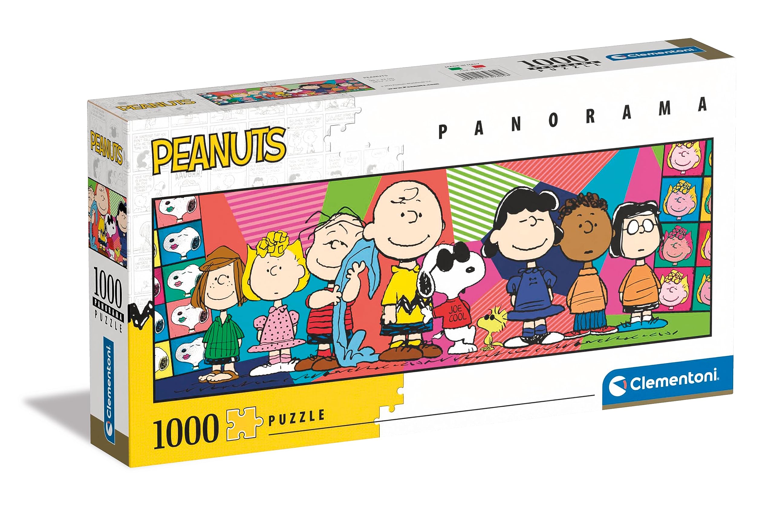 Clementoni 39805 Panorama Peanuts 1000 Pieces, Jigsaw Adults, Comic Puzzle-Made in Italy
