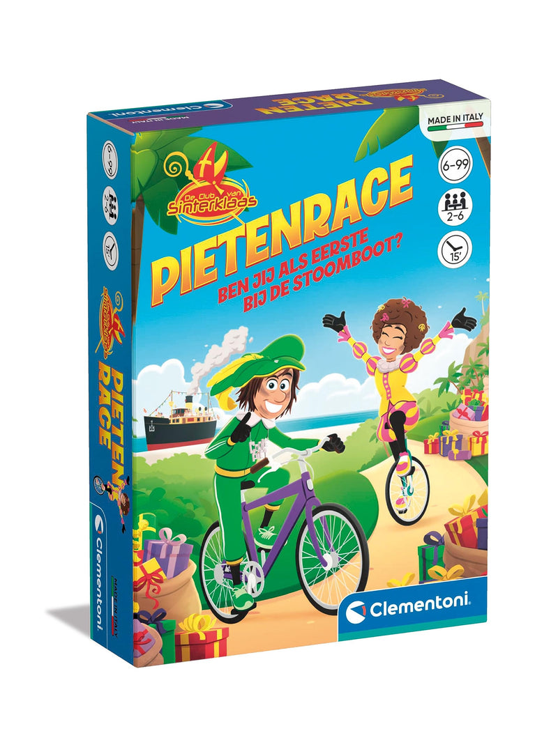 Clementoni - 56192 - Pietenrace - Pocket Goose Game Sinterklaas - Pädagogisches Spielzeug, Tischspiel, Brettspiel Ab 4 Jahren, Familie Spiele, Geeignet Für 2-6 Spieler, Niederländische Sprache, Made