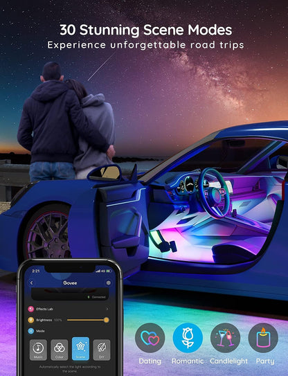 Govee RGBIC Interior Car Lights Eclairage intelligent par bande Transparent Bluetooth